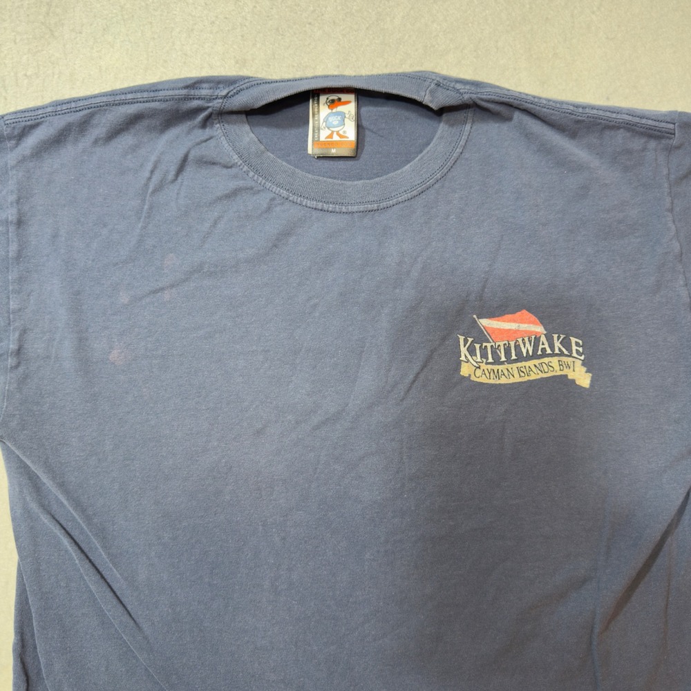 The Duck Co Kittiwake Cayman Islands T-Shirt Unisex M Blue Good Graphic Tee‎